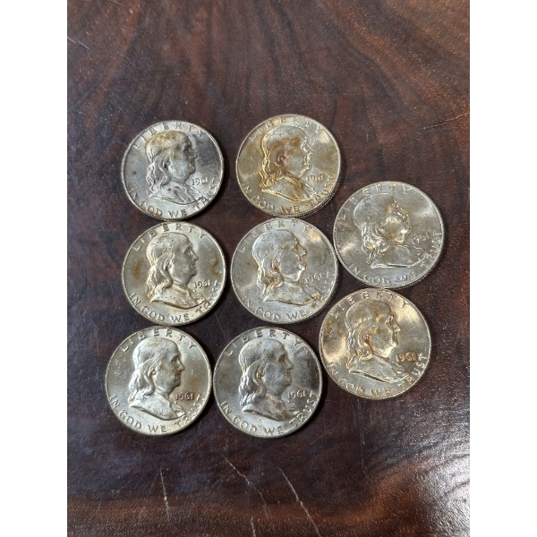 1961-D Brilliant Uncirculated Franklin Half Dollars - $4 Face Value