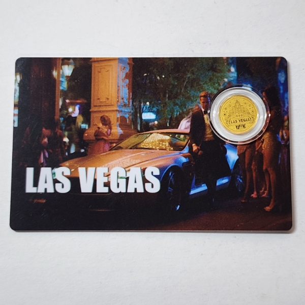 2026 $12 Liberia "Las Vegas" Gold Coin Card - 1/1000 oz .9999 Fine Gold