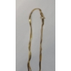 Image 3 : 14K Yellow Gold Twisted 18" Herringbone Necklace - Weight: 2.8g