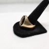 Image 2 : 10K Yellow Gold Ring Heraldic Coat of Arms Signet Black Stone - Size 12 - TW: 14.3g