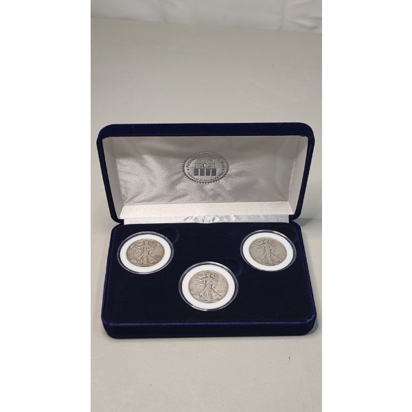 United States 1937-S, 1943-D, 1945 90% Silver Walking Liberty Half Dollars - Face Value: $ 1.50