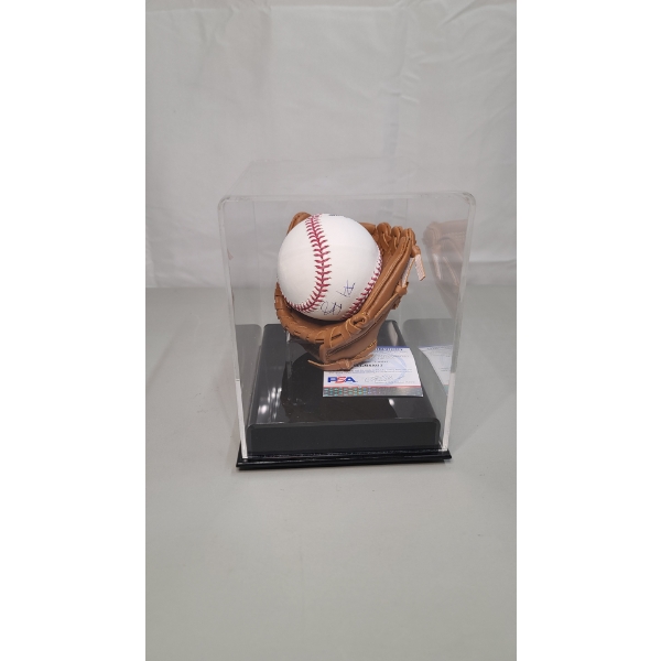 Authentic PSA Certified Dave Portnoy Autographed Baseball Sitting In Mini Glove With Display