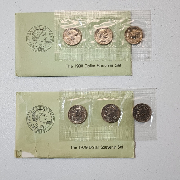 Two Susan B. Anthony Souvenir Sets: 1979 & 1980 FV: $6.00