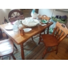 Image 2 : Vintage Solid Maple Kitchen Table & 4 Chairs 48 x 32 With Two 12" Pull Out Leaves