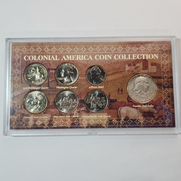 Colonial America Coin Collection Set: Including 90% SILVER Franklin Half Dollar