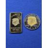 Image 1 : Limited Edition! 2021-2025 Donald Trump Gold Plated Bar & 2020 Gold Plated Challenge Coin