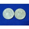 Image 2 : x2 90% Silver Franklin Half Dollars: 1963 - FV: $1.00