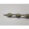Image 2 : Vintage Sterling Silver Link 8" Bracelet With Green/Colorful Stones - TW: 15.1g