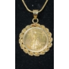 Image 2 : 1/10 oz 1995 $5 American Gold Eagle Coin Set In A 14K Gold Bezel With 14K Gold 24" Chain - TW: 10.6g