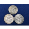 Image 2 : Lot of 3 US 1964 Kennedy Half Dollars -90% Silver