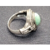 Image 3 : Beautiful Sterling Silver Opal Shaped Jade Ring - Size 7 - 10.1 Grams