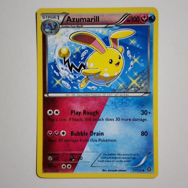 SHINY Azumarill 77/114 NON HOLO Pokemon Trading Card 