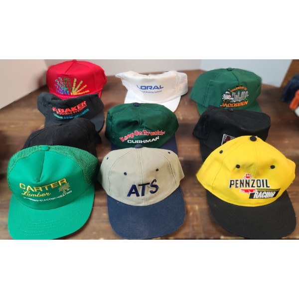 Assorted Lot Of Brand New Hats Including Jeep, Pennzoil & More