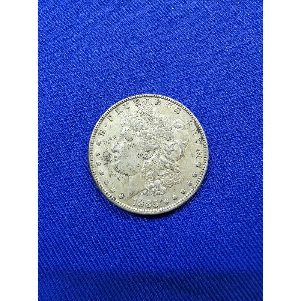 1885 Morgan Silver Dollar with Plastic Protective Sleeve