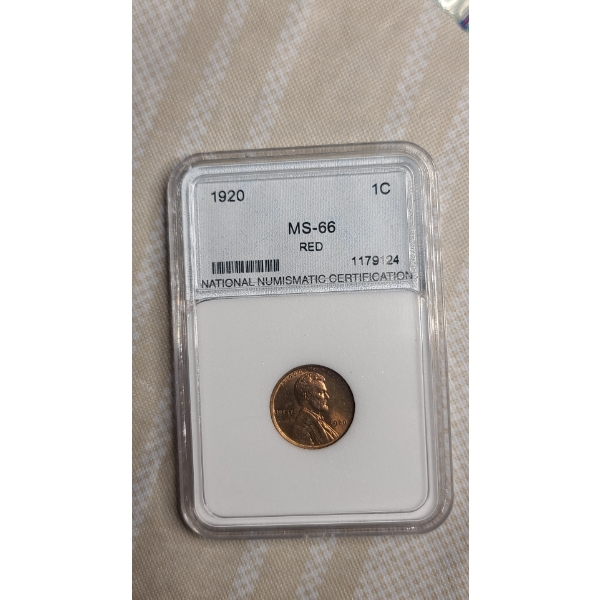 NNC 1920 MS-66 RED Lincoln Wheat Cent