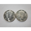 Image 1 : Two 1964 Kennedy Half Dollars - 90% Silver U.S. Coins - FV: $1.00
