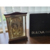 Image 1 : PICKUP IN CANTON - Bulova Brass And Walnut 8''x5'' Table Clock In Beautiful Condition 