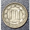 Image 2 : Better Grade 1865 3 Cent Nickel (Silver) - Hard To Find With This Detail - See Pics
