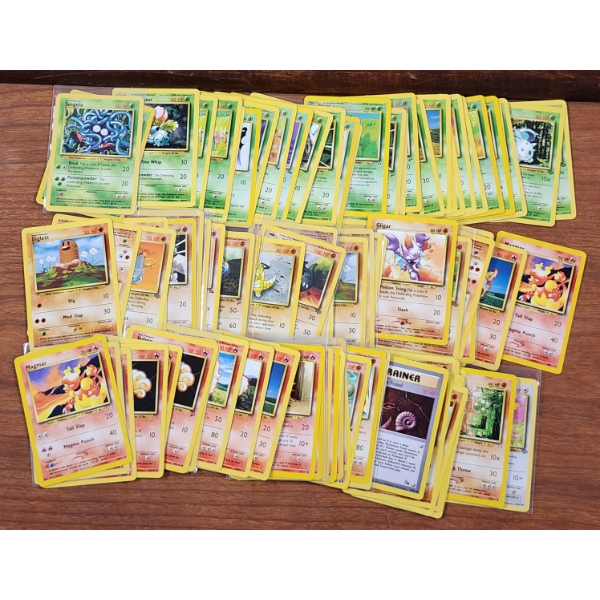 Nice Large Variety of Assorted Vintage Pokemon Trading Cards ~ Mostly NM Condition!