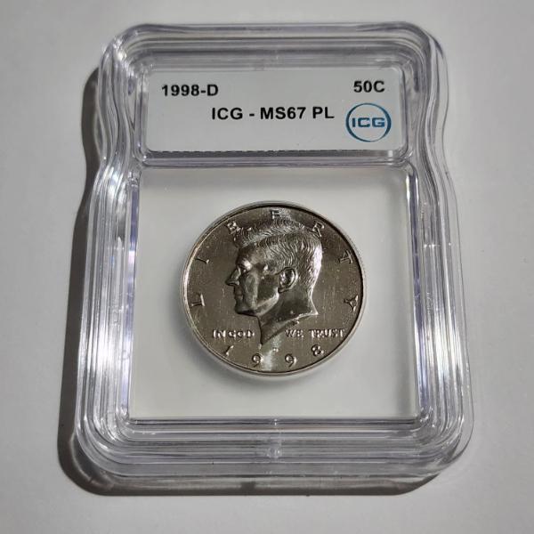 ICG MS67PL Graded United States 1998-D Kennedy Half Dollar 
