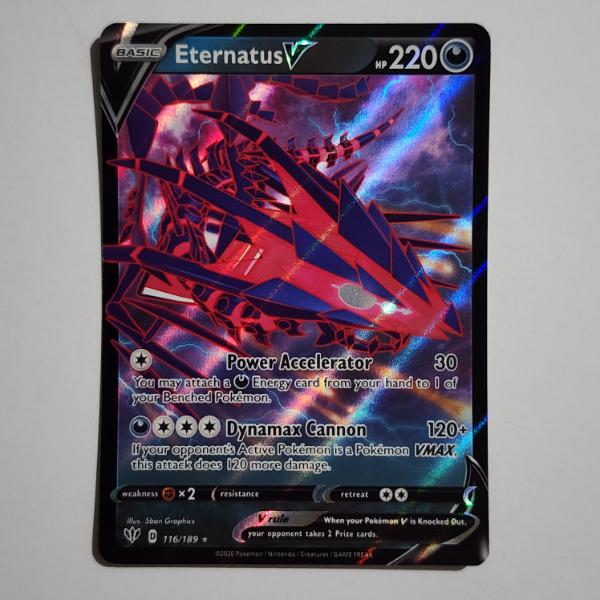 Eternatus V 116/189 Holo Rare Pokemon Trading Card 