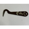 Image 1 : Antique Brown Steel Hoof Pick with Silver Inlay 