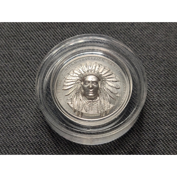 Beautiful 2023 1 Oz Indian Sovereign Nation Silver Dollar Oglala Lakota Sioux Nation