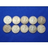 Image 1 : x10 Assorted Years 90% Silver Walking Liberty Half Dollars FV: $5.00