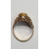 Image 4 : Vintage Men's 14K Yellow Gold Oval Cabochon Tiger's Eye Ring - Size 12 - Weight: 12.1g