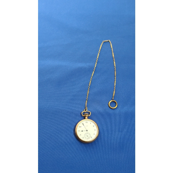 Elgin 15 Jewels Gold Filled Pocket Watch With Chain- Non Working Condition