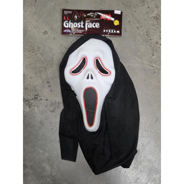 Brand New With Tags Light Up Adult Ghost Face Halloween Mask 