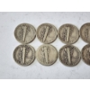 Image 5 : x10 Assorted Years & Mint Marks U.S. 90% Silver Mercury Dimes FV: $1.00