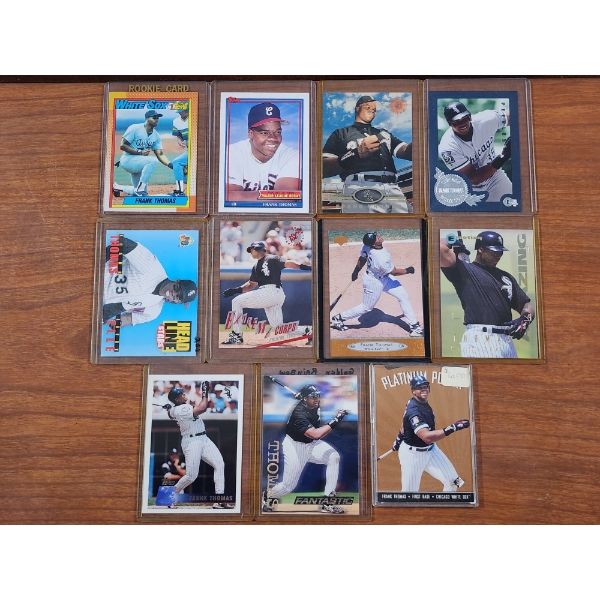 11 Assorted Frank Thomas Baseball Trading Cards Dating Back to 1990