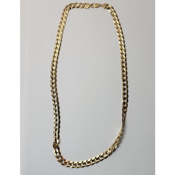 Brilliant 10K Gold Diamond-Cut Curb 20" Chain Necklace - 50.0g