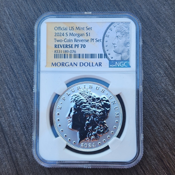 NGC 2024-S Morgan Silver Dollar Official US Mint Set Two-Coin Reverse PF 70