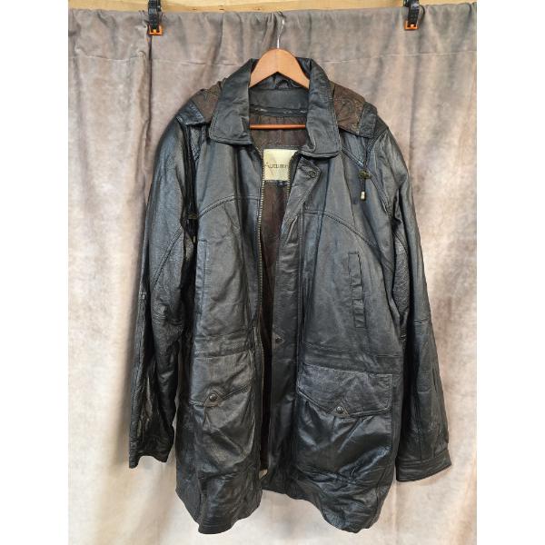 Autumn Trails Long Heavy Hooded Leather Jacket Size 2XLT - Great Condition!