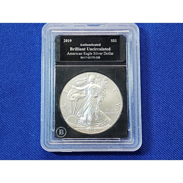 2019 Brilliant Uncirculated American Eagle Silver Dollar 1 Ounce Fine Silver 