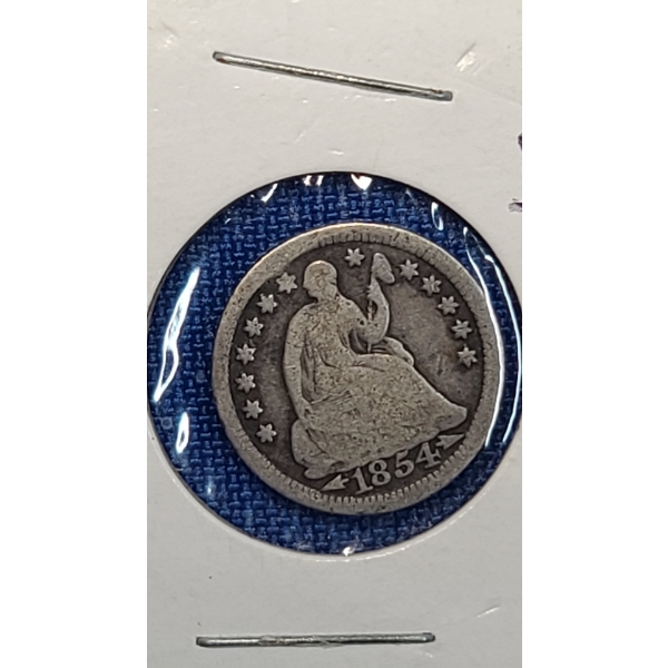 United States 1854-O 90% Silver Seated Liberty Half Dime With Arrows