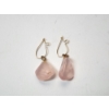 Image 2 : 10K Gold Clasp Earrings with Light Pink Stones Total Weight: 3.4g