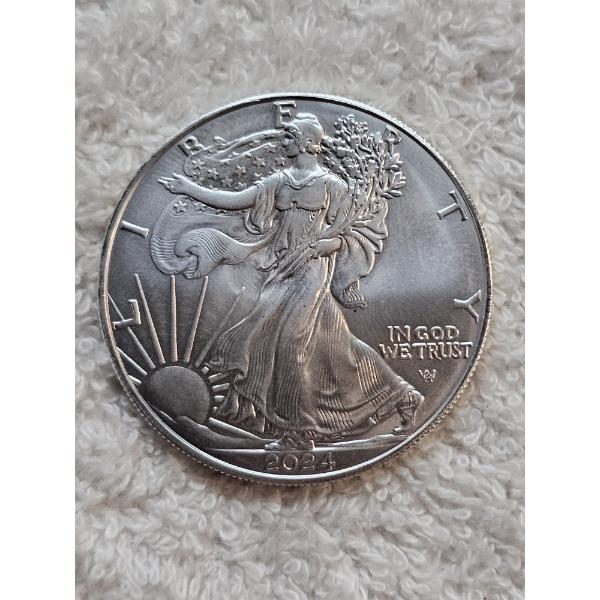"2024" American 1 Oz Fine Silver Eagle - Type 2  - Uncirculated 1 Oz Silver Round Fresh From Mint!