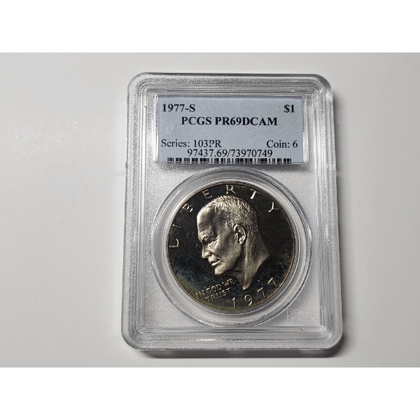 1977-S Eisenhower Dollar Graded PR 69 DCAM by PCGS