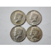 Image 1 : Four Assorted Years 40% Silver Kennedy Half Dollars FV: $2.00