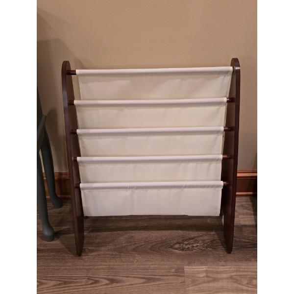Children's Wood and Canvas Book Rack - 24x12x28