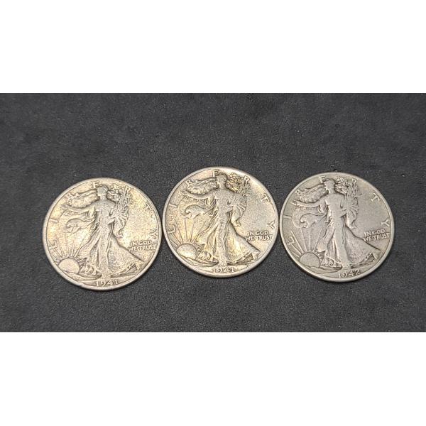 1941 & 1942 90% Silver Walking Liberty Half Dollars - Face Value: $1.50