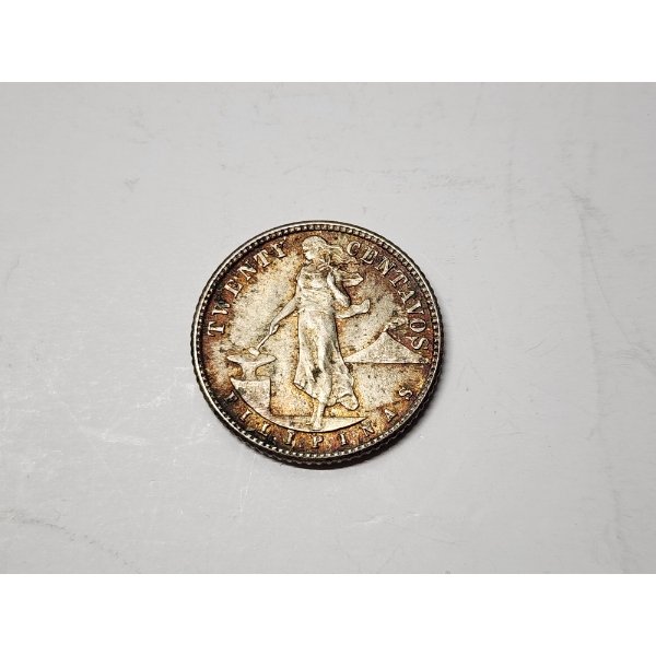 1944 Philippians 20 Centavos Silver Coin ASW: 0.0965oz