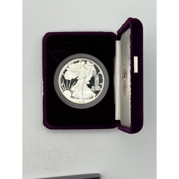 1988-S Proof American Silver Eagle with U.S. Mint Box & COA