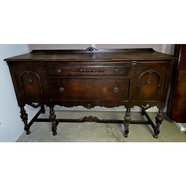 Antique Buffet with Matching Table and Chairs- Buffett 66"x38"x21"- Table 41"x56"- 4 Chairs