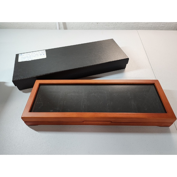 Wooden Glass-Top Coin Display/Storage Box - Holds 5 Standard Slabs