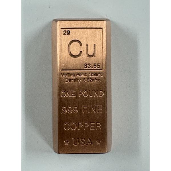 Unique Metals 1 Pound .999 Fine Copper Bar