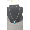Image 2 : Sterling Silver Bloodstone Pendant On Sterling Silver Necklace & 950 Sterling Necklace Extender 